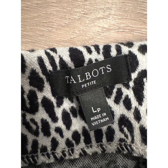 Talbots Petite Leopard Print 3/4 Sleeve Top Large petite Cotton/Spandex - Picture 5 of 6